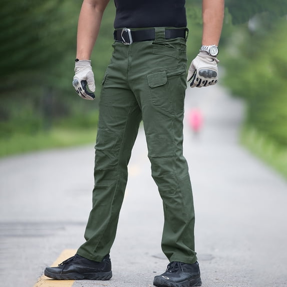 Men’s Outdoor Tactical Pants Ripstop Multi-Pocket Hiking Fishing Work S-2XL Flex Fit Utility Trousers