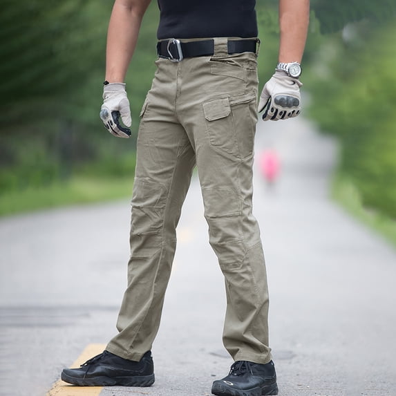 Men’s Outdoor Tactical Pants Ripstop Multi-Pocket Hiking Fishing Work S-2XL Flex Fit Utility Trousers