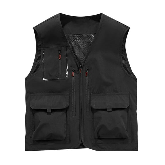 Men's Outdoor Travel Photo Cargo Vest Casual Lightweight Fishing Work Vest Mountaineering Tooling Jackets