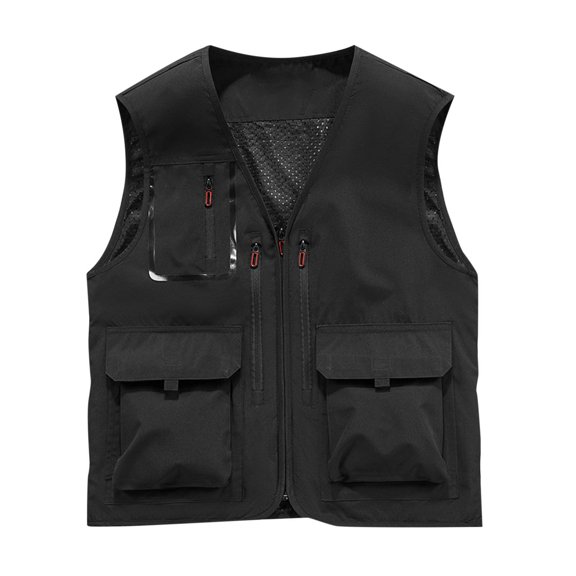 Men's Outdoor Travel Photo Cargo Vest Casual Lightweight Fishing Work Vest Mountaineering Tooling Jackets