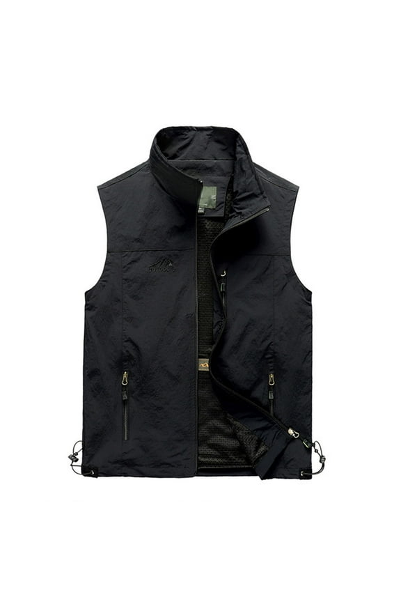 Men's Outdoor Utility Vest for Travel Fishing and Casual Work with Multiple Pockets