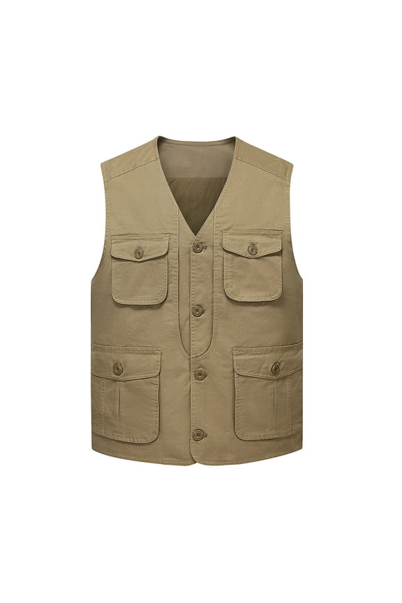 Men's Outdoor Vest Leisure Jacket Lightweight Vest With Zip Many PocketsLight Knit Jumper Shiny Puffer Coat Skull Cardigan