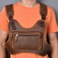 thumbnail image 1 of Men's Outdoor Vintage Top Layer Cowhide Chest Bag, 1 of 2