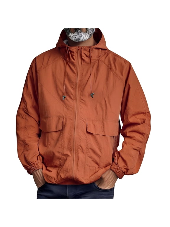 Men's Outdoor Waterproof Soft Shell Windproof Zip Up Rain Shell Jacket Hooded Lightweight Mountain Sports Outdoor Trench Winter Coats with Pocket Long Sleeve Softshell for Hiking Travel,Red X3XL