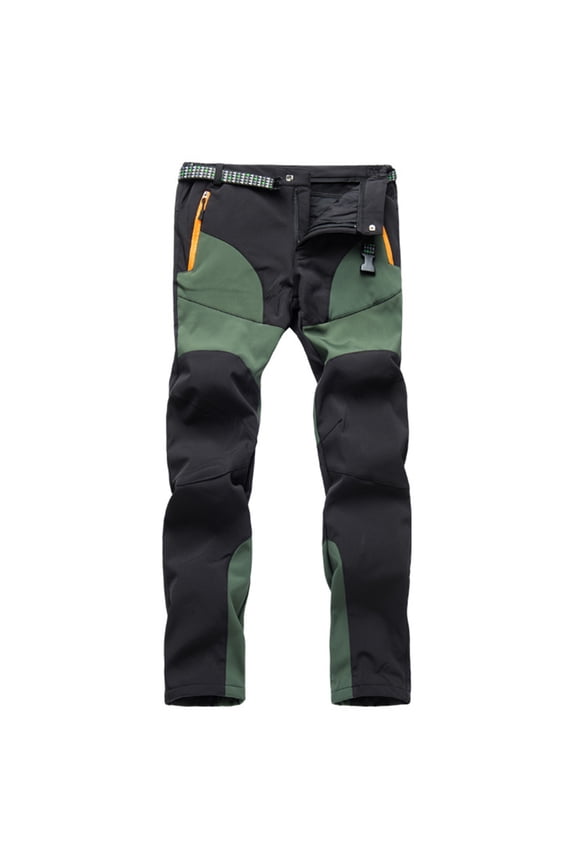 Men’s Outdoor Windproof Mountaineering Pants with Breathable Fabric, Wind and Water Resistant for Travel Sports,Army Green,L