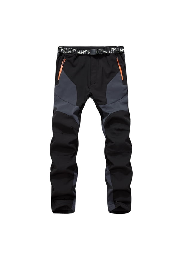 Men’s Outdoor Windproof Mountaineering Pants with Breathable Fabric, Wind and Water Resistant for Travel Sports,Gray,L