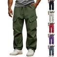 thumbnail image 1 of Men's Outdoor Workwear Pants, Trousers, Joggers, Elastic Waist Straight Leg, Windproof Waterproof Polyester, Hiking Casual Daily, Outdoor Gear | JASKFLY,White XL, 1 of 9