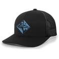 thumbnail image 1 of Men's Outdoors Geometric Mirror Scenic Forest Woodland Embroidered Mesh Back Trucker Hat, Black/Black, 1 of 4