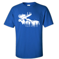 thumbnail image 1 of Men's Outdoors Moose Silhouette Scenic Mountain Forest Short Sleeve T-shirt-Royal-medium, 1 of 4