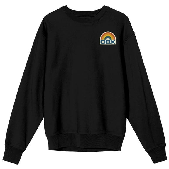 Outer Banks OBX Rainbow Graphic on Black Long Sleeve Adult Crew neck-Small