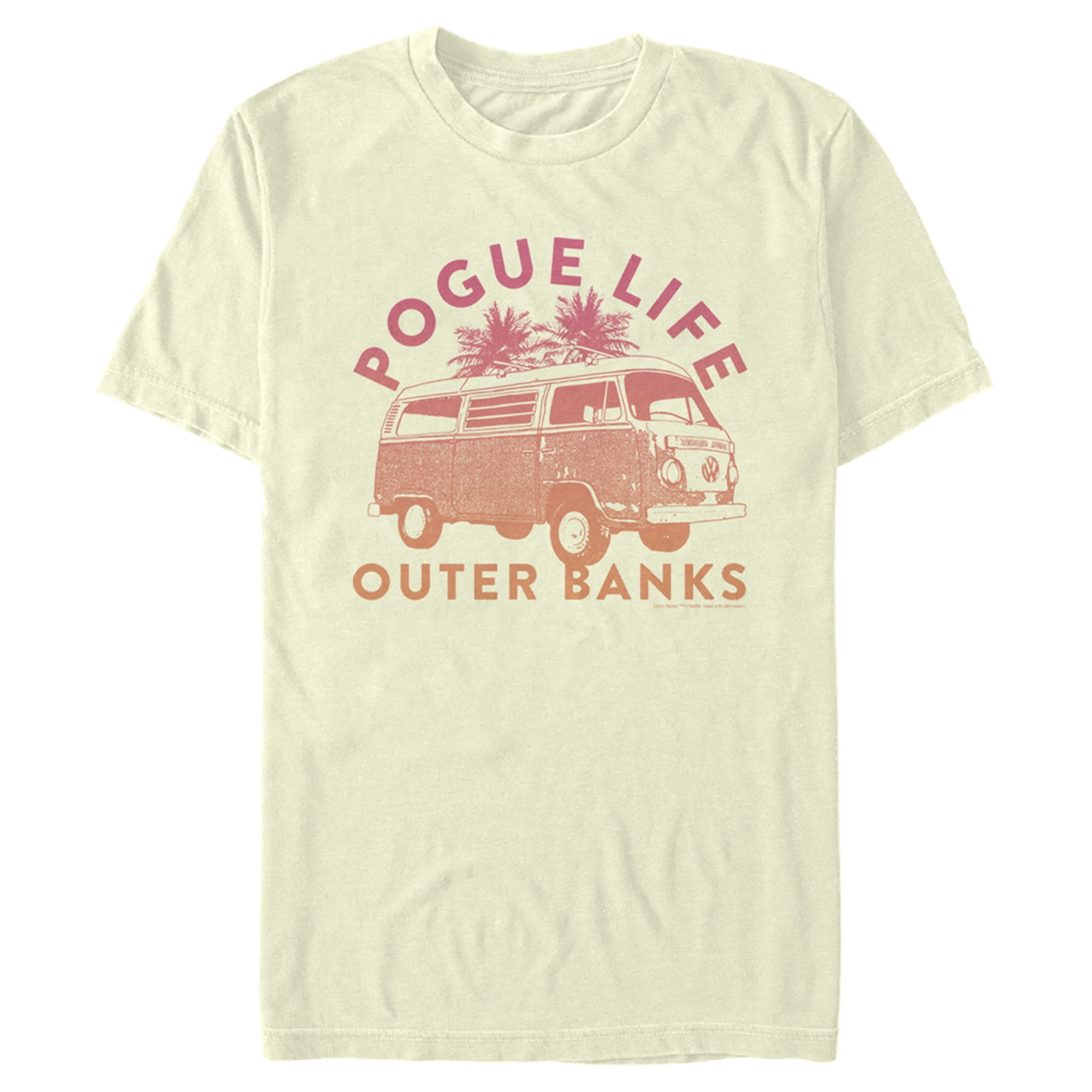 Men's Outer Banks Pogue Life Bus Graphic Tee Beige 2X Large