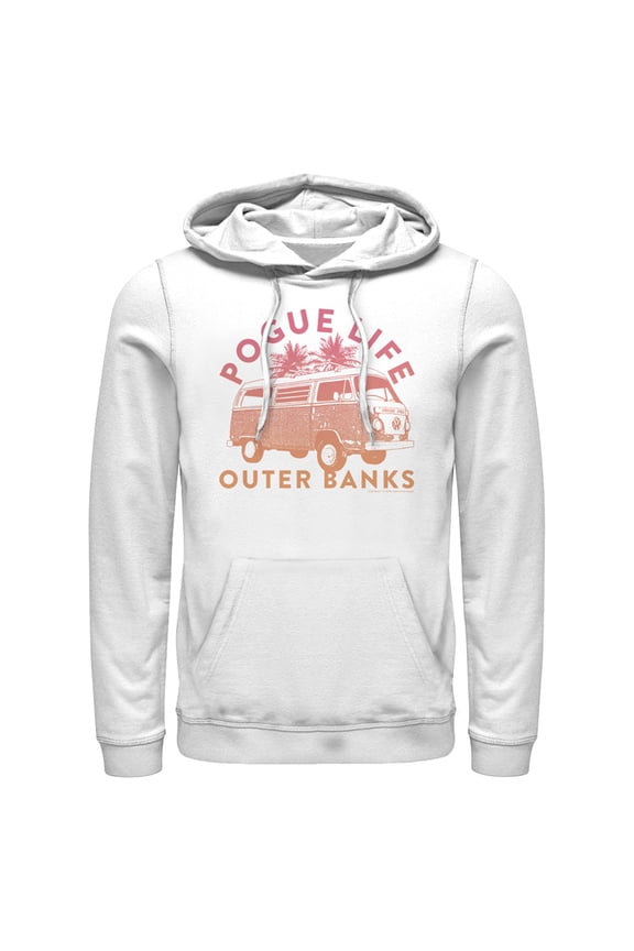 Men's Outer Banks Pogue Life Bus Pull Over Hoodie White Medium