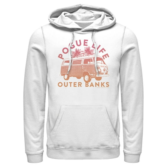 Men's Outer Banks Pogue Life Bus Pull Over Hoodie White Small