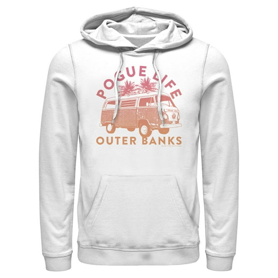 Men's Outer Banks Pogue Life Bus Pull Over Hoodie White Small