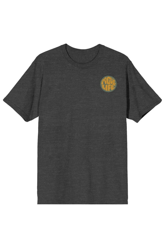 Outer Banks Pogue Life Smiley Face on Charcoal Heather Short Sleeve Adult T-Shirt-3XL