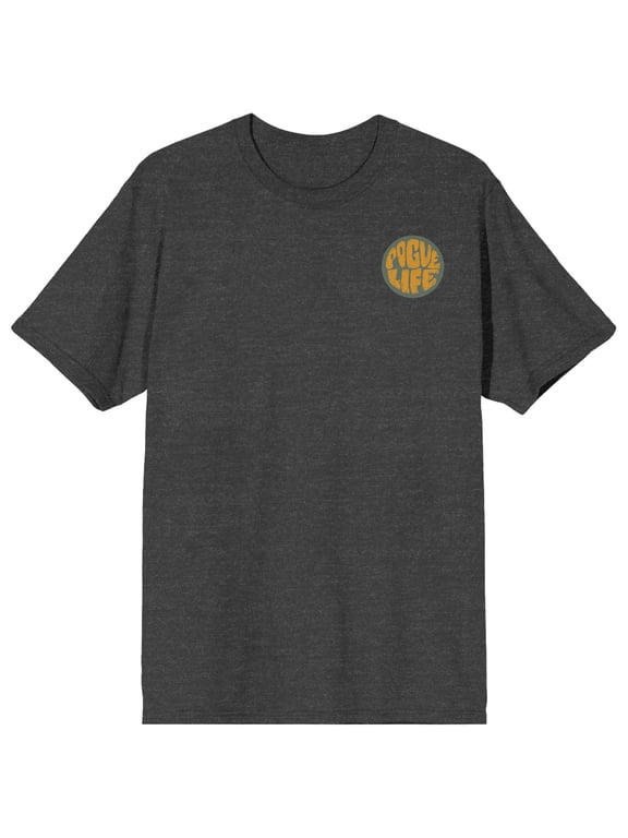 Outer Banks Pogue Life Smiley Face on Charcoal Heather Short Sleeve Adult T-Shirt-XL