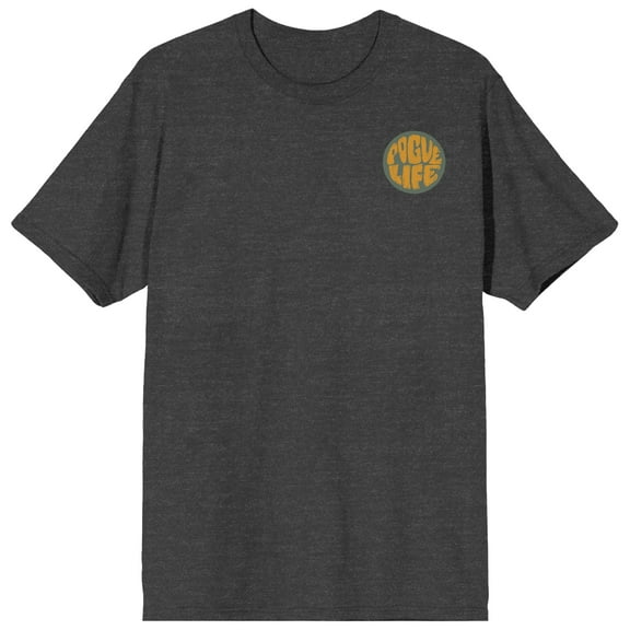 Outer Banks Pogue Life Smiley Face on Charcoal Heather Short Sleeve Adult T-Shirt-XXL