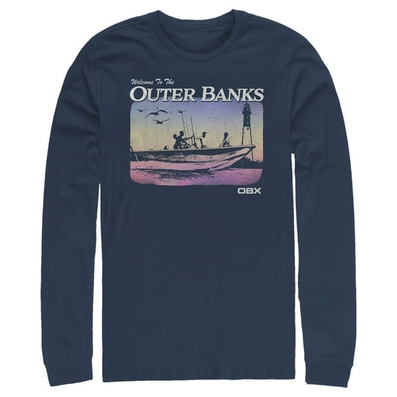 Men's Outer Banks Welcome to the OBX Long Sleeve Shirt Navy Blue 2X Large