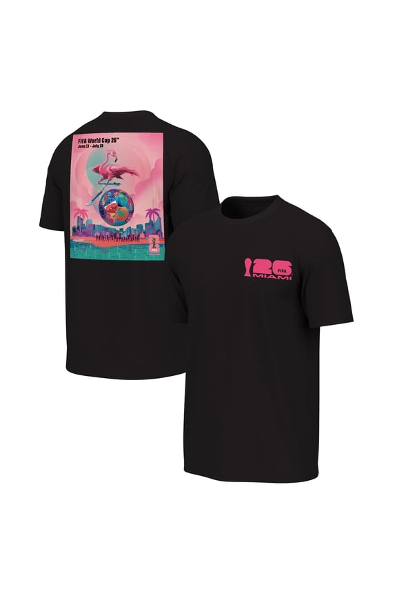 Men's Outerstuff Black 2026 FIFA World Cup Miami Host City Poster Graphic T-Shirt