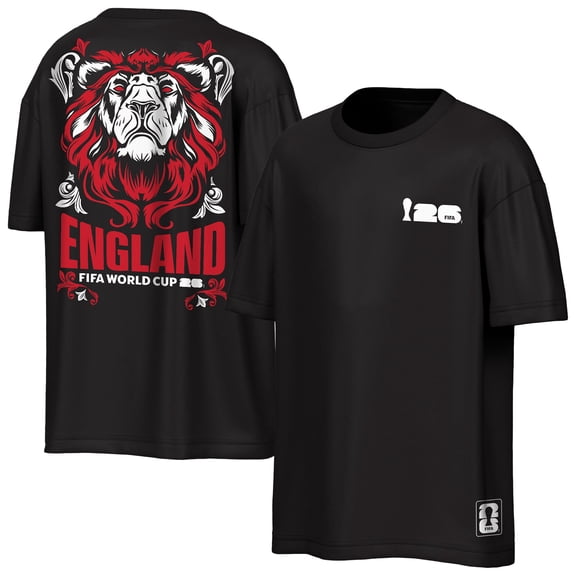 Men's Outerstuff Black England FIFA World Cup 2026 Rally Oversized T-Shirt