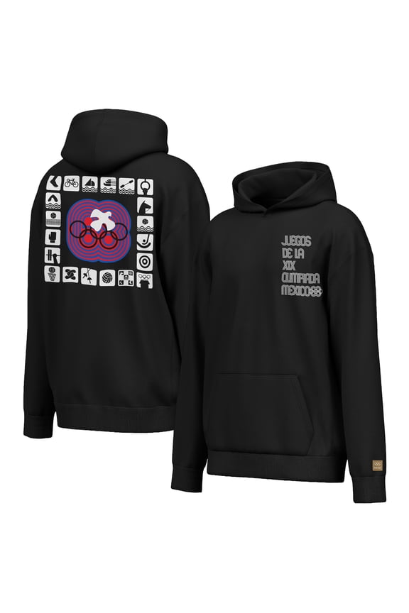 Men's Outerstuff Black Mexico 1968 Summer Olympics Pictograms Hoodie
