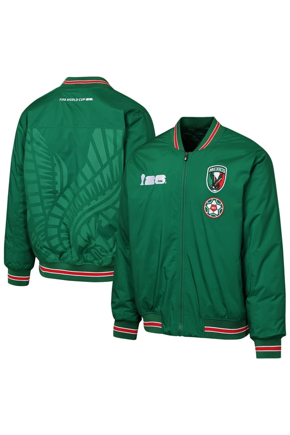 Men's Outerstuff Green Mexico National Team FIFA World Cup 2026 Road to Victory Full-Zip Flight Jacket