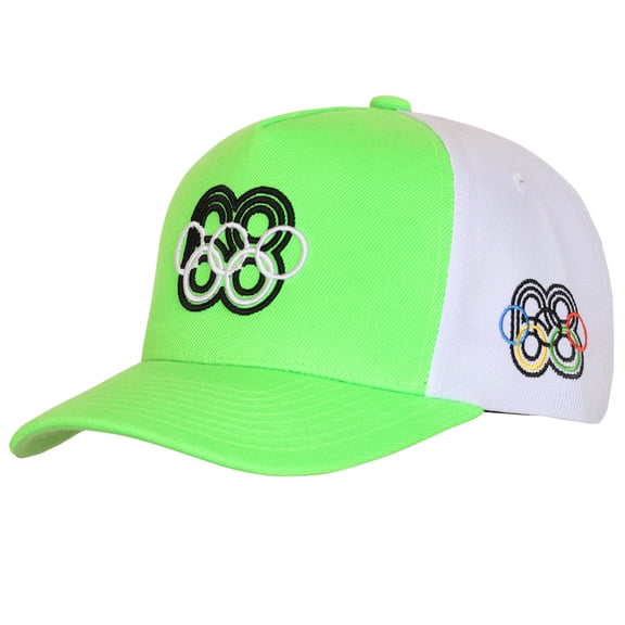 Men's Outerstuff Neon Green/White Mexico 1968 Summer Olympics Pro Pinch Adjustable Hat