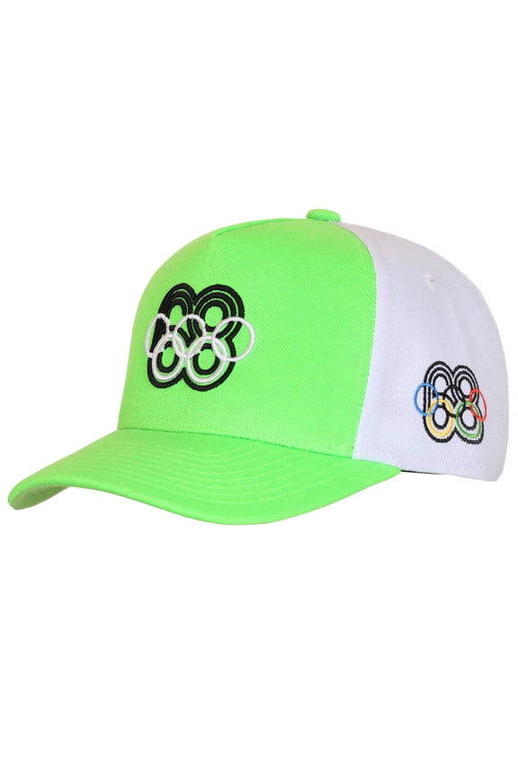 Men's Outerstuff  Neon Green/White Mexico 1968 Summer Olympics Pro Pinch Adjustable Hat