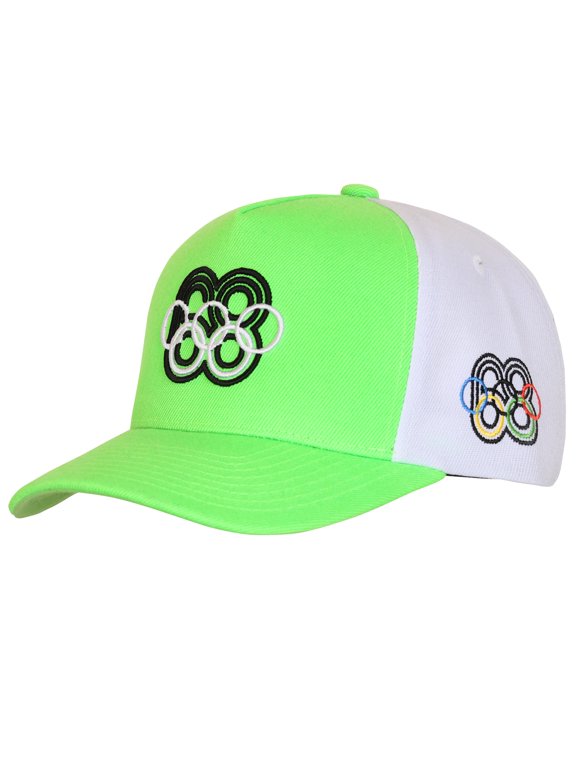Men's Outerstuff Neon Green/White Mexico 1968 Summer Olympics Pro Pinch Adjustable Hat