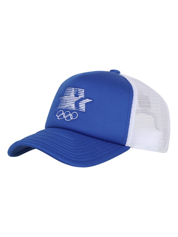 Men's Outerstuff Royal Los Angeles 1984 Olympic Games Stars & Rings Foam Front Trucker Adjustable Hat