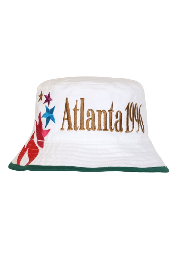 Men's Outerstuff White Atlanta 1996 Summer Olympics Reversible Bucket Hat