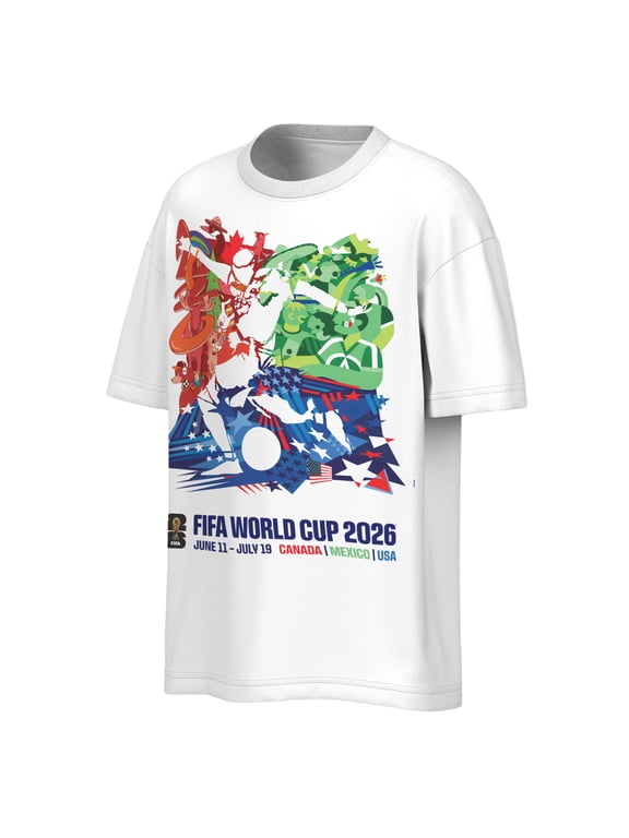 Men's Outerstuff White FIFA World Cup 2026 Official Event Poster T-Shirt