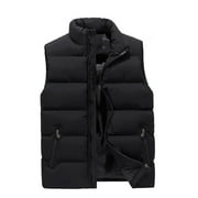 Mens Outerwear Puffer Vest Winter Casual Stand Collar Quilted Waistcoat Outdoor Warm Padded Ski Vest