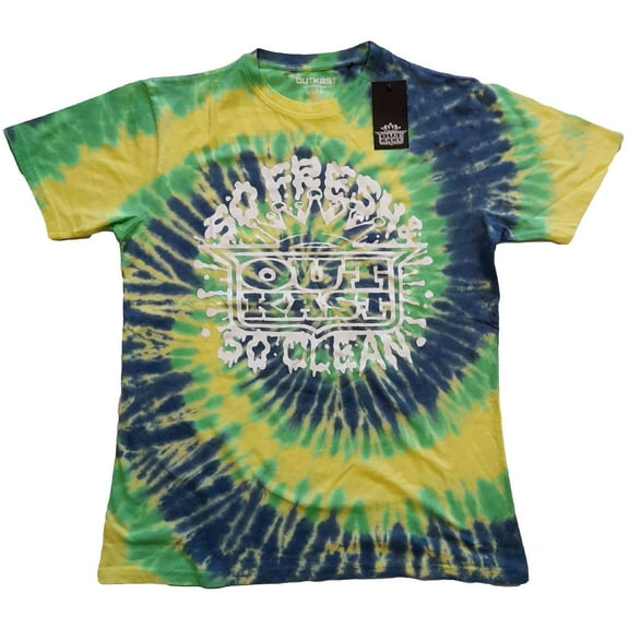 Men's Outkast So Fresh (Dip-Dye) Tie Dye T-shirt Medium Green
