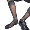 thumbnail image 1 of Men's Over the Calf Socks Sheer Nylon Knee High Dress Socks Light Formal Socks, 1 of 21
