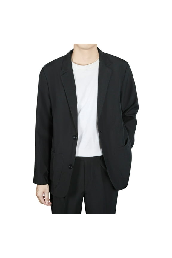 Men's Oversize Blazer Jacket Long Sleeved Lapel Breasted Suit Jacket Hanging Pocket Suit Jacket