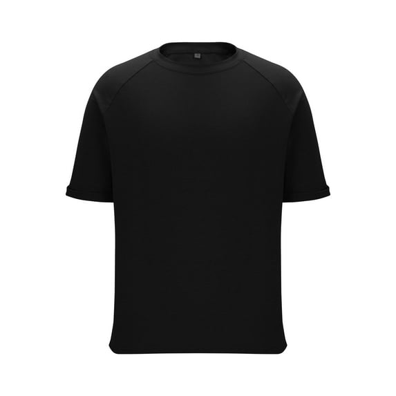 Men’s Oversize T-Shirt Round Neck Short Sleeve Classic Tee Summer Casual Loose Fits Daily Raglan Tops,Black,M