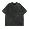 thumbnail image 1 of Men’s Oversized Acid Washed T-Shirt, Solid Short Sleeve Loose Fit Casual Basic Streetwear Tee, 1 of 3