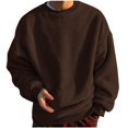 thumbnail image 1 of Men's Oversized Crewneck Sweatshirts Fuzzy Knit Casual Chunky Warm Fall Pullover Sweaters Top Trendy Outfits, 1 of 4