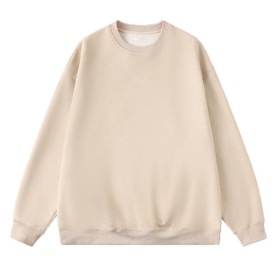 Men's Oversized-Fit Crewneck Sweatshirt Fleece Sweatshirt Cotton-Blend Pullover, Plus Size Crewneck Sweatshirt M-5XL