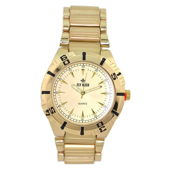 Men’s Oversized Gold-Tone Business & Clubbing Watch – 49mm, 15mm thick Case
