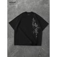 thumbnail image 1 of Men's Oversized Gothic Abstract Graphic Streetwear T-Shirt, 1 of 6
