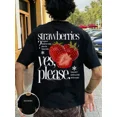 thumbnail image 1 of Men's Oversized Graphic Strawberry Botanical Print T-Shirt, 1 of 6