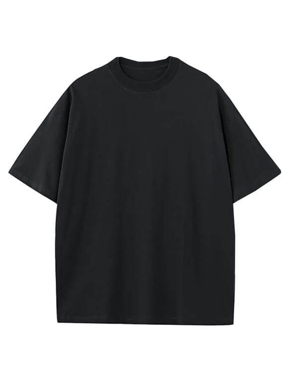 Men's Oversized Heavyweight Cotton Crew Neck Short Sleeve Tshirts Loose Fit Tops (S-3XL)