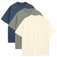 thumbnail image 1 of Men's Oversized Heavyweight Cotton Crew Neck Short Sleeve Tshirts Loose Fit Tops (S-3XL), 1 of 7