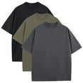 thumbnail image 1 of Men's Oversized Heavyweight Cotton Crew Neck Short Sleeve Tshirts Loose Fit Tops (S-3XL), 1 of 7