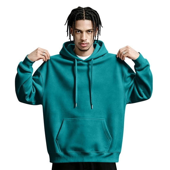 Men's Oversized Hoodie Casual Pullover Sweatshirt with Drawstring Hood Kangaroo Pocket Relaxed Fall Hoodies