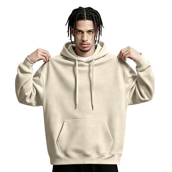 Men's Oversized Hoodie Casual Pullover Sweatshirt with Drawstring Hood Kangaroo Pocket Relaxed Fall Hoodies