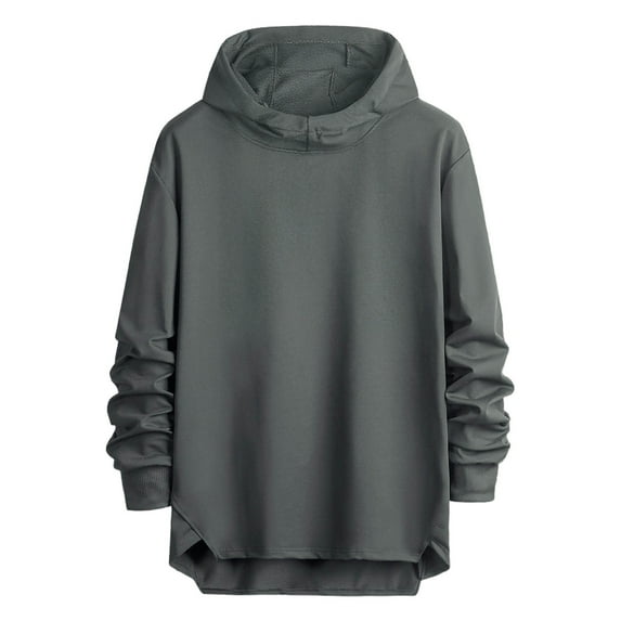 Men's Oversized Hoodies Casual Long Sleeve Hooded Sweatshirts Trendy Solid Color Fall Pullover Shirt Tops Outwear (XL, Dark Gray)