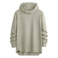 thumbnail image 1 of Men's Oversized Hoodies Casual Long Sleeve Hooded Sweatshirts Trendy Solid Color Fall Pullover Shirt Tops Outwear (XS, Khaki), 1 of 3